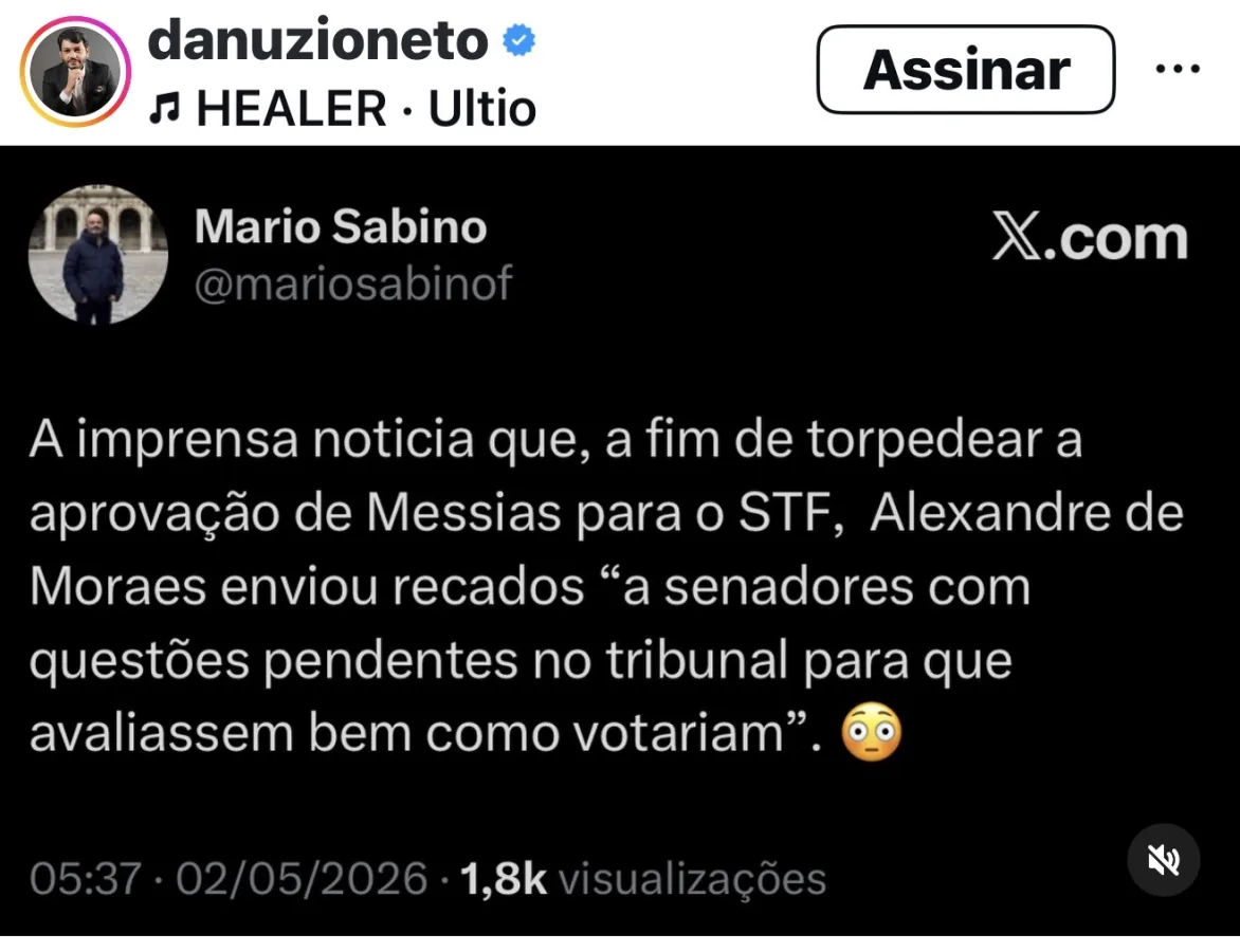 Ministro Alexandre de Moraes em sessão plenária no Supremo Tribunal Federal