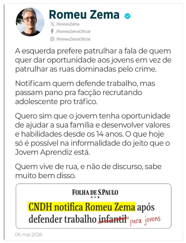 O governador Romeu Zema durante evento oficial do Governo de Minas Gerais.