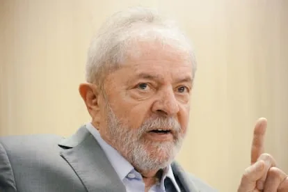 O presidente Luiz Inácio Lula da Silva durante pronunciamento oficial no Palácio do Planalto.