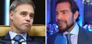 Ministro André Mendonça em sessão oficial no Supremo Tribunal Federal tratando do caso Master