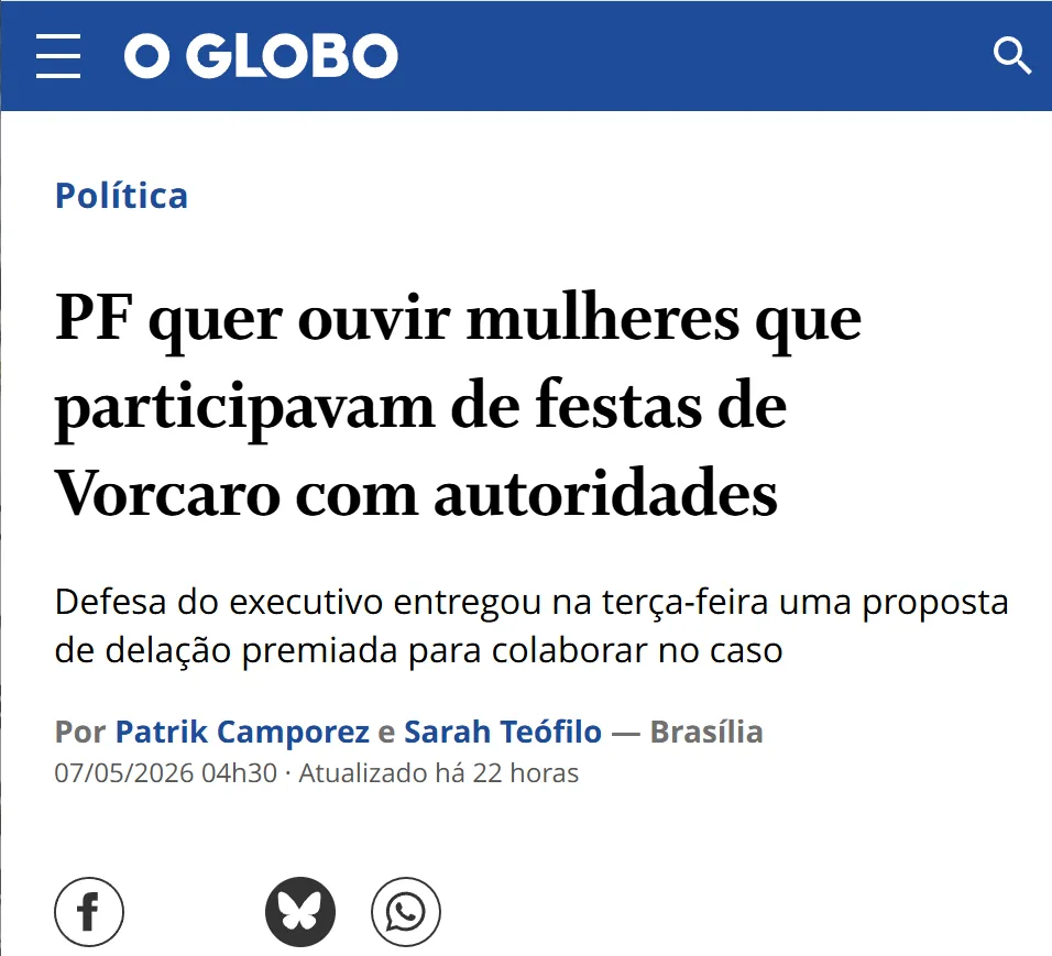 Fachada do prédio da sede da Polícia Federal em Brasília durante investigação do caso Vorcaro.