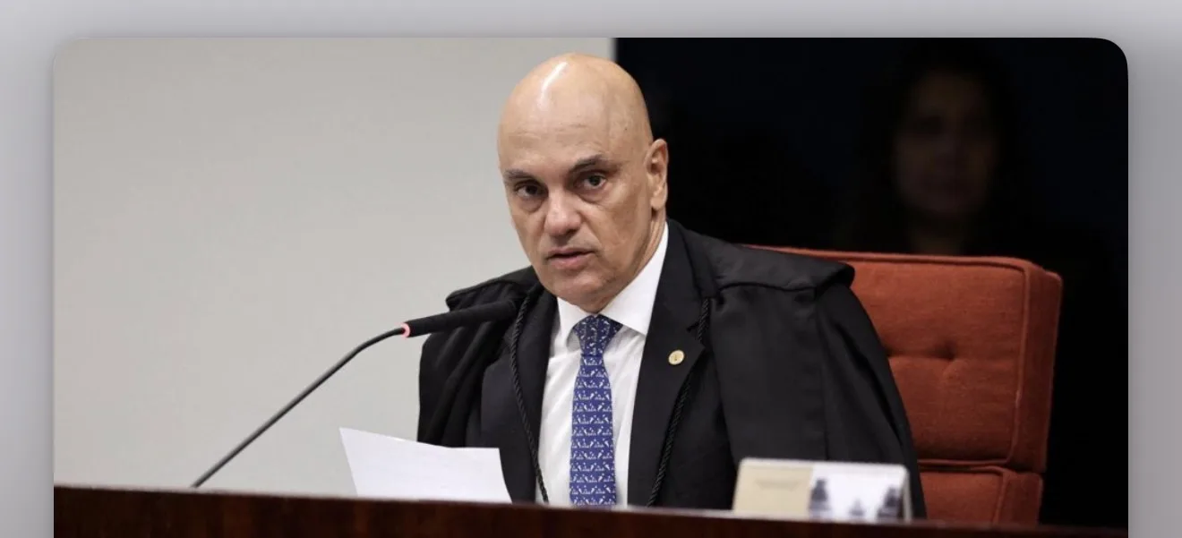 O ministro Alexandre de Moraes em sessão no plenário do Supremo Tribunal Federal em Brasília
