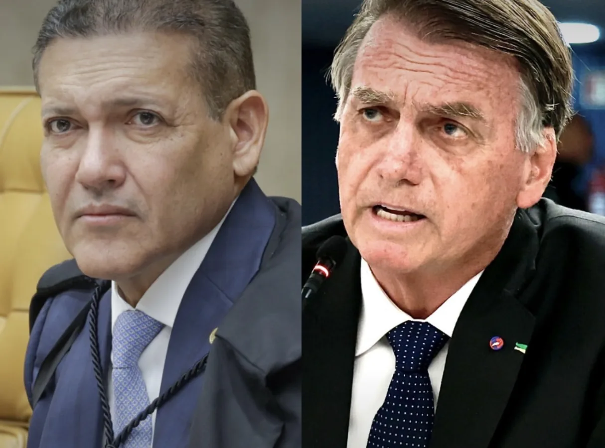 Ministro Nunes Marques em sessão plenária do Supremo Tribunal Federal com vestes oficiais.