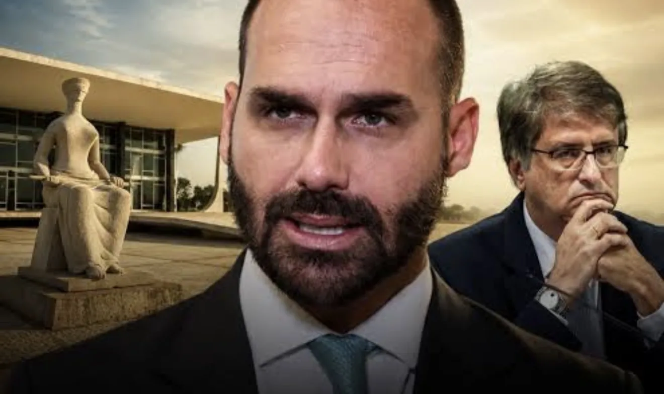 O deputado federal Eduardo Bolsonaro em sessão na Câmara dos Deputados em Brasília.