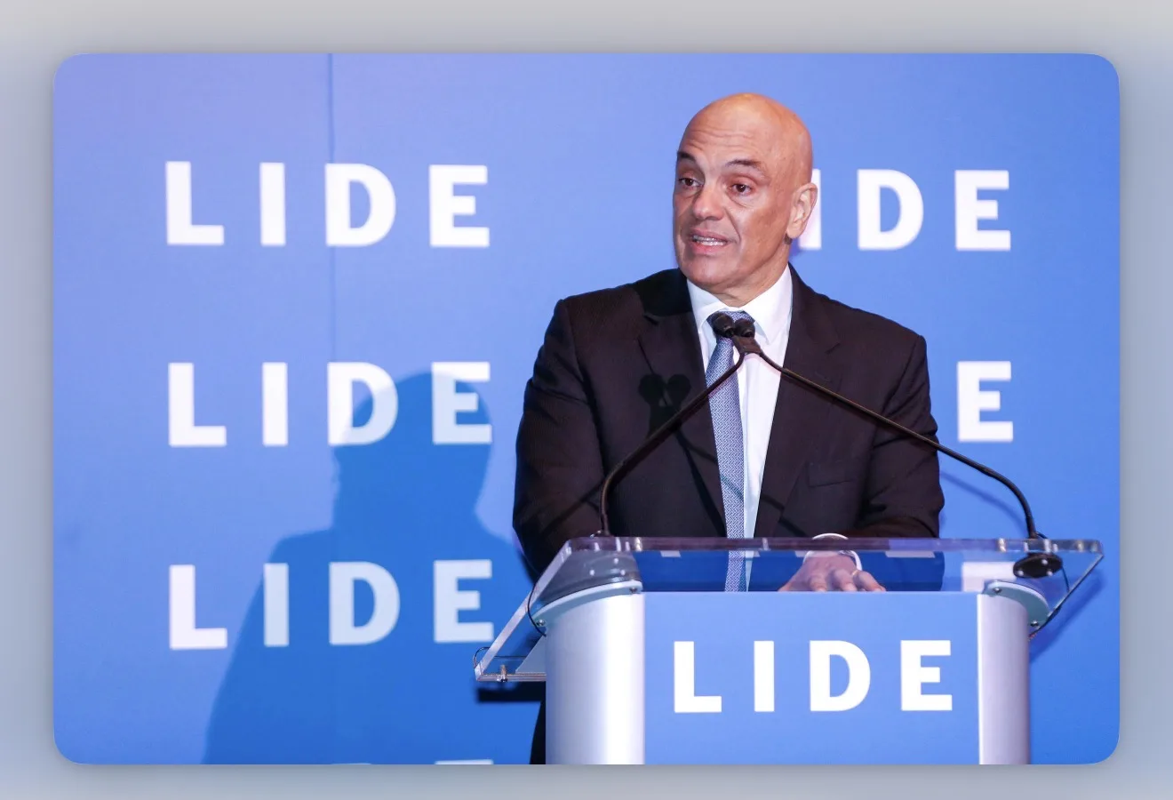 O empresário João Doria Jr. fala durante evento do LIDE sobre o cenário político brasileiro.