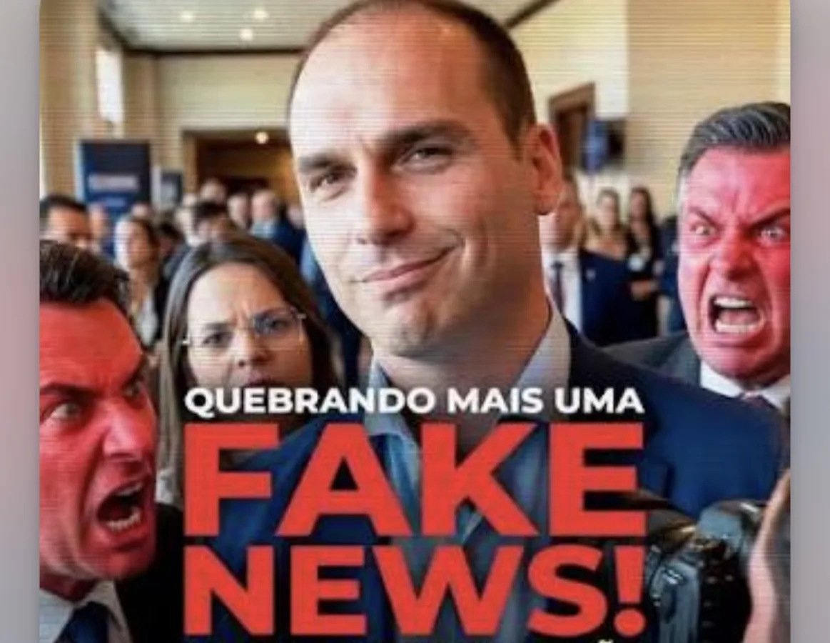 Deputado Eduardo Bolsonaro falando em conferência sobre política externa e conservadorismo