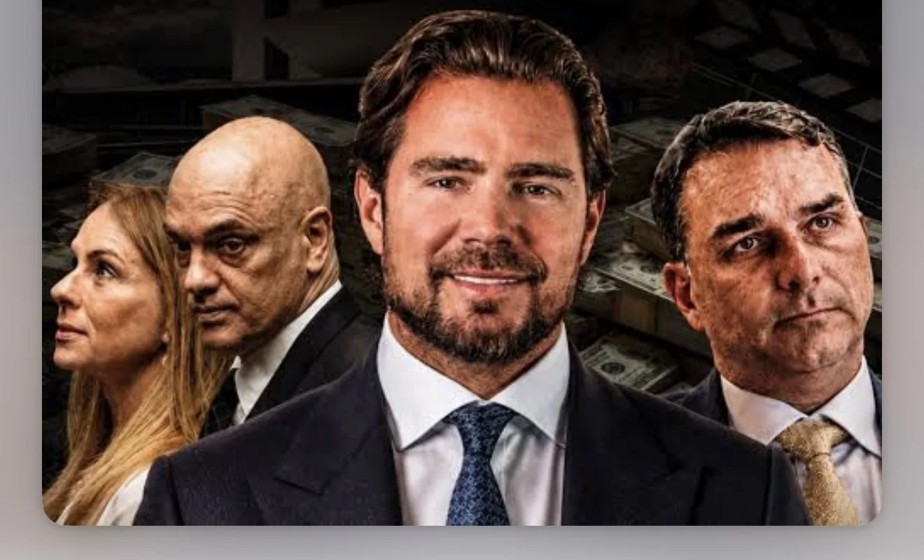 Senador Flávio Bolsonaro em sessão no Senado Federal defendendo suas pautas políticas.