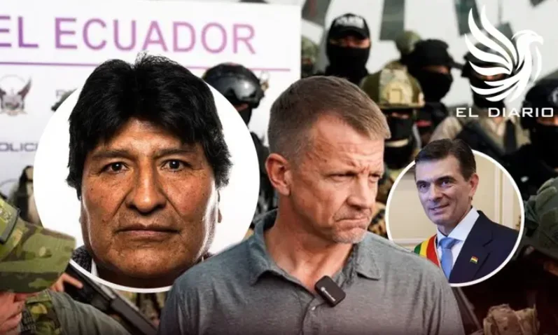 O ex-presidente boliviano Evo Morales em ato político cercado por apoiadores de movimentos sociais