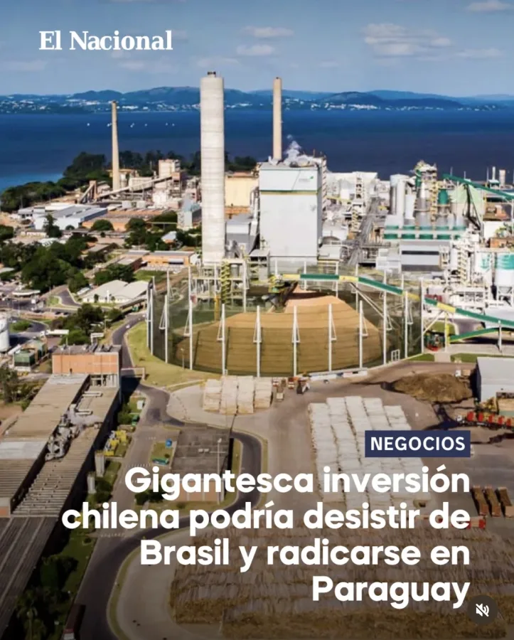 Infográfico sobre o impasse do investimento da CMPC no Rio Grande do Sul.