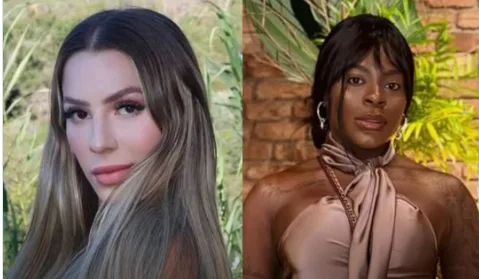 Montagem de fotos mostrando a influenciadora Malévola Alves de um lado e a cantora Jojo Todynho do outro.