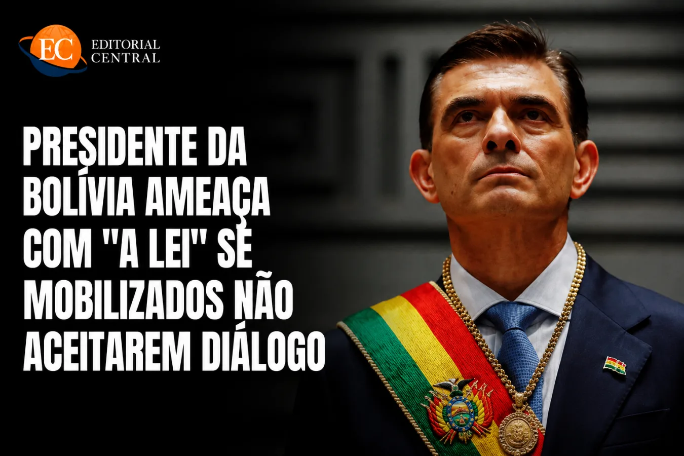 Presidente Rodrigo Paz da Bolívia em pronunciamento sobre diálogo com mobilizados