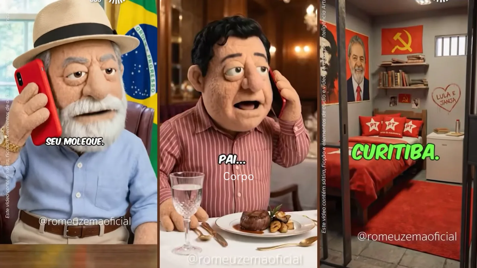 Quadro do episódio satírico Os Intocáveis 9, produzido com inteligência artificial e publicado por Romeu Zema