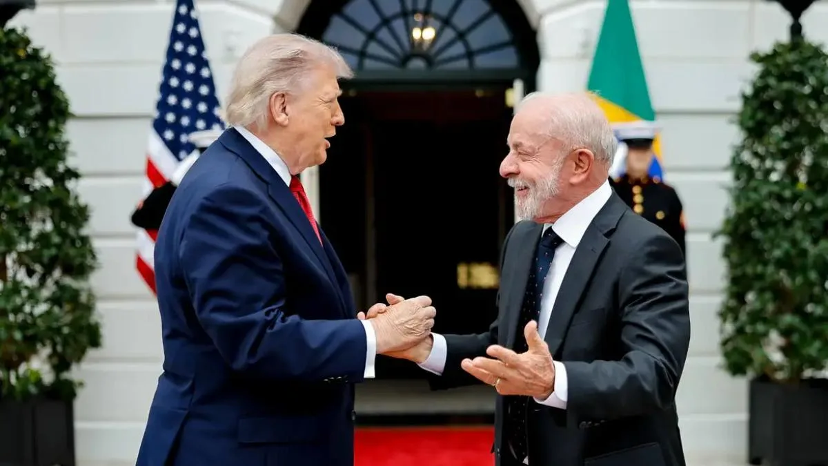 Donald Trump e Luiz Inácio Lula da Silva durante encontro oficial em Washington em maio de 2026