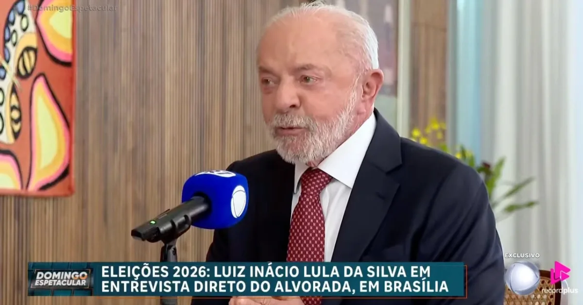 Lula durante entrevista exibida pelo Domingo Espetacular da Record