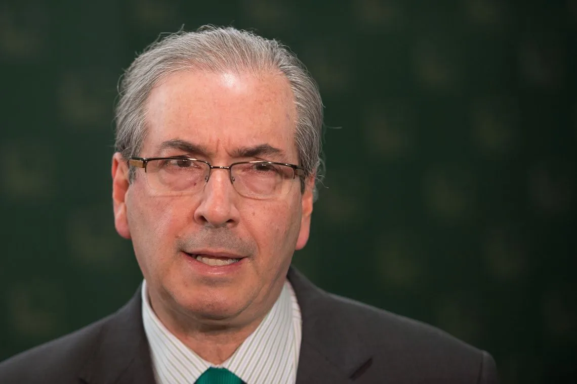 Eduardo Cunha durante evento político antes da candidatura a deputado federal por Minas Gerais