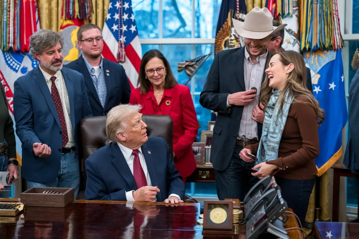Donald Trump em reunião com representantes do setor agropecuário na Casa Branca