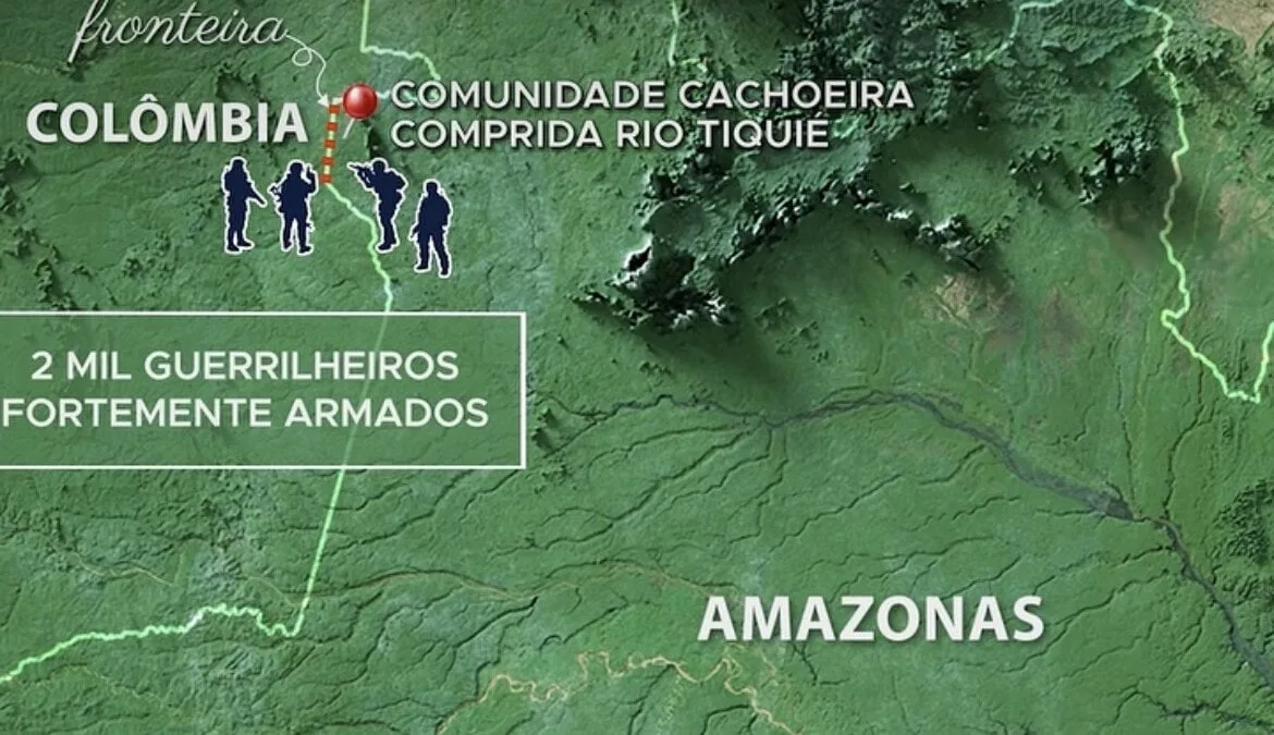 Região de fronteira no Amazonas onde indígenas denunciam presença de homens armados