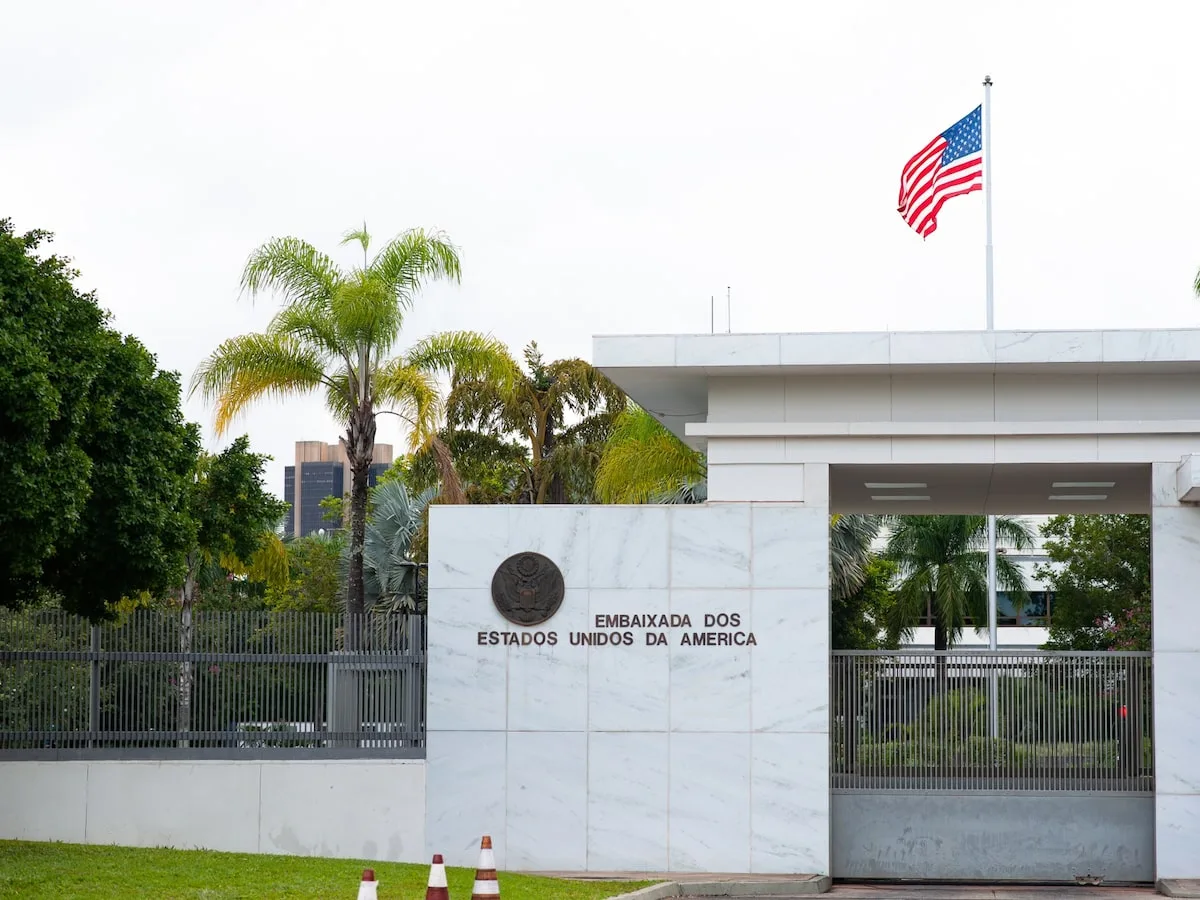 Entrada da Embaixada dos Estados Unidos em Brasília