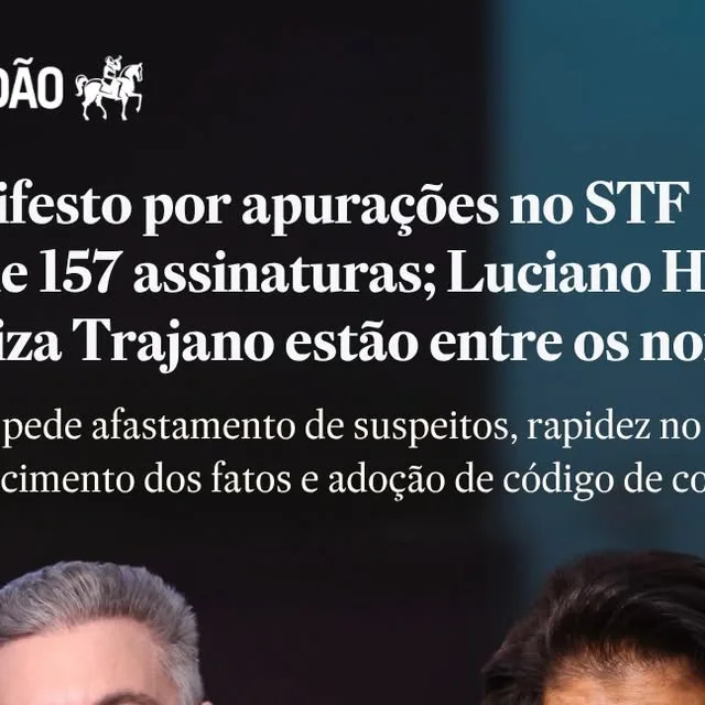 Chamada do Estadão sobre manifesto por apurações no STF