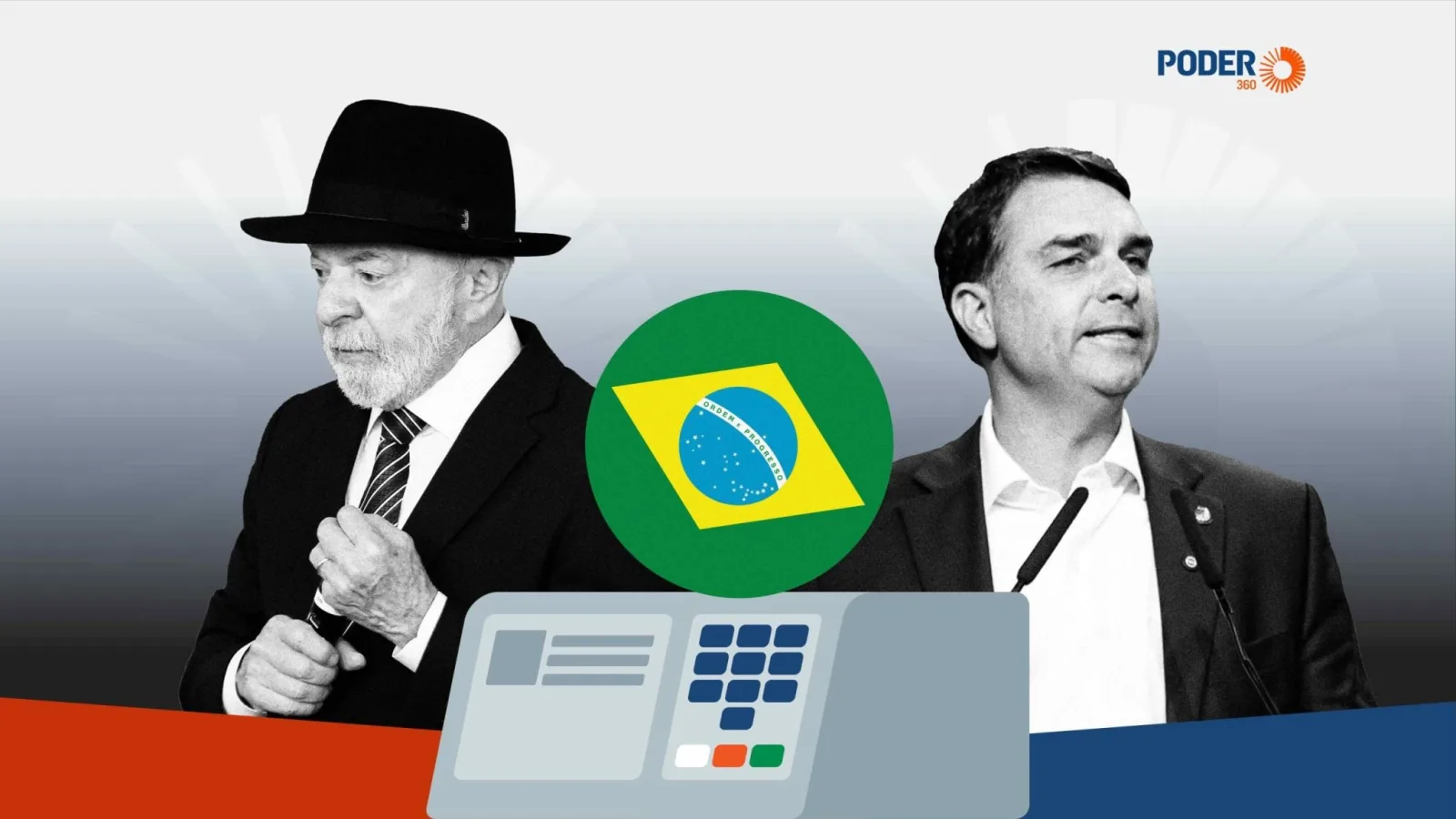 Lula e Flávio Bolsonaro, candidatos que não confirmaram presença no debate presidencial