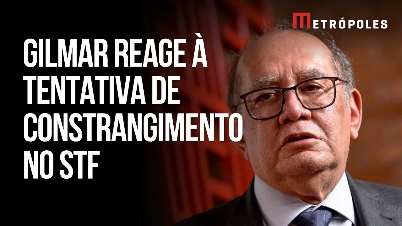 Gilmar Mendes em vídeo sobre a reação do ministro a uma suposta tentativa de constrangimento durante a crise no STF