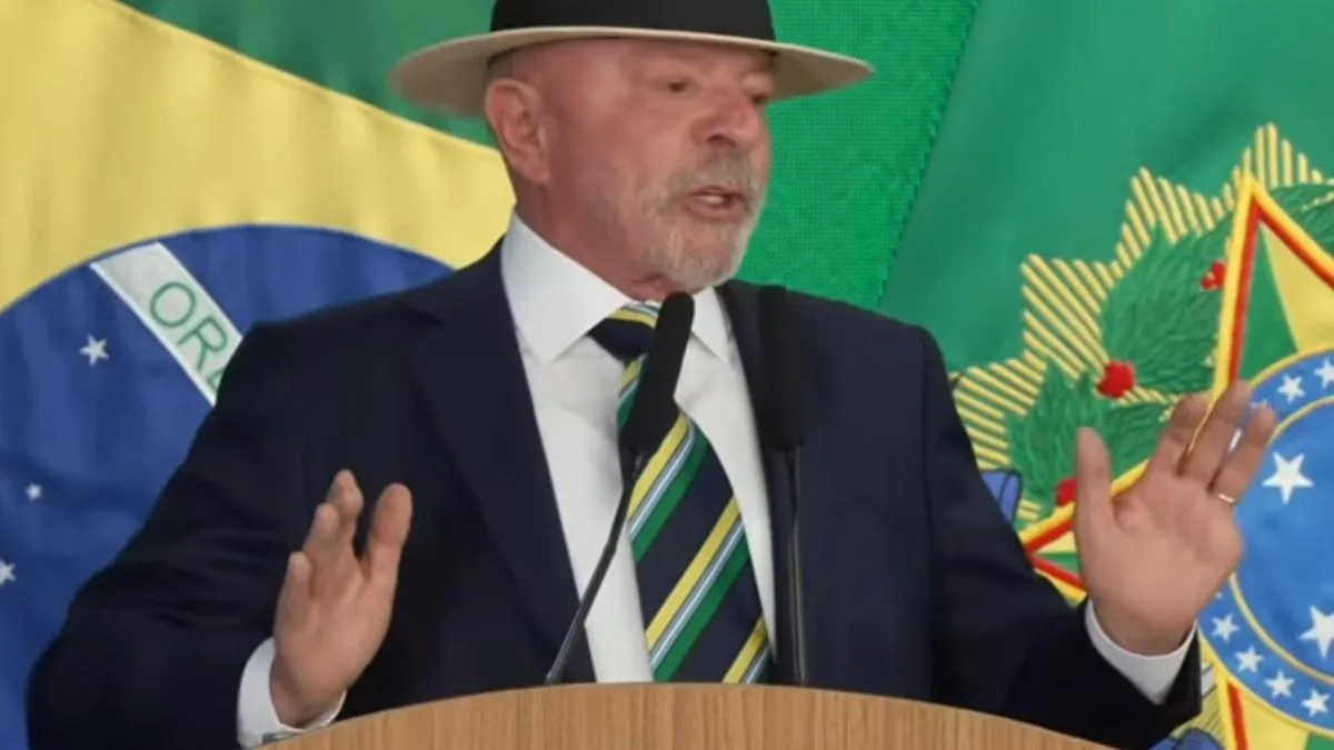 Presidente Lula durante pronunciamento em Brasília