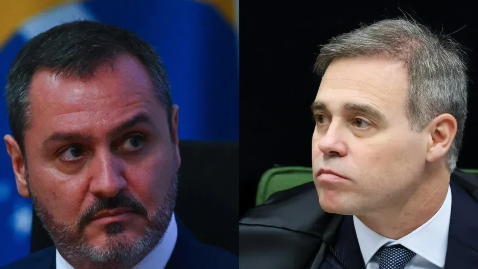 Andrei Rodrigues e André Mendonça em imagens relacionadas à disputa sobre a Polícia Federal
