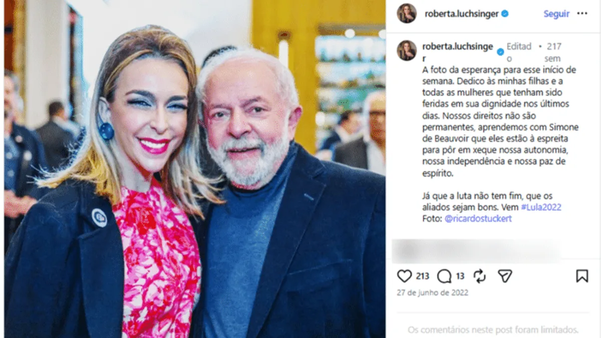 Lula ao lado da lobista Roberta Luchsinger