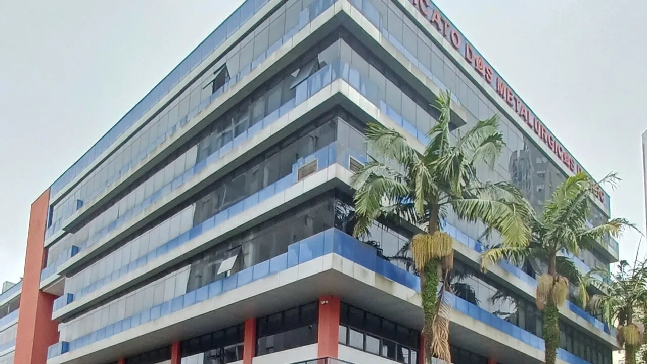 Fachada da sede do Sindicato dos Metalúrgicos do ABC, em São Bernardo do Campo
