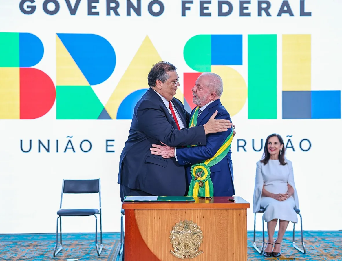 Flávio Dino na posse como ministro da Justiça