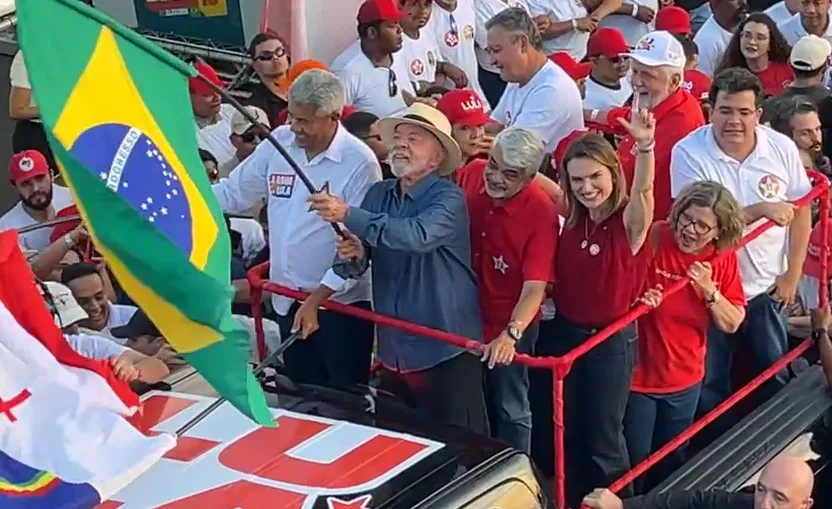 Lula em ato de campanha